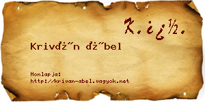 Kriván Ábel névjegykártya