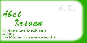abel krivan business card