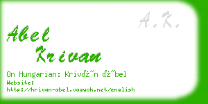 abel krivan business card
